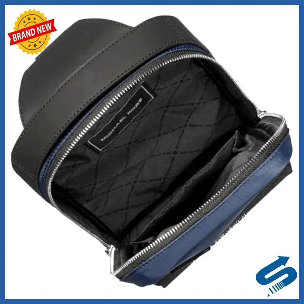 Structured Nylon Crossbody Sling Pack with 5 Compartments